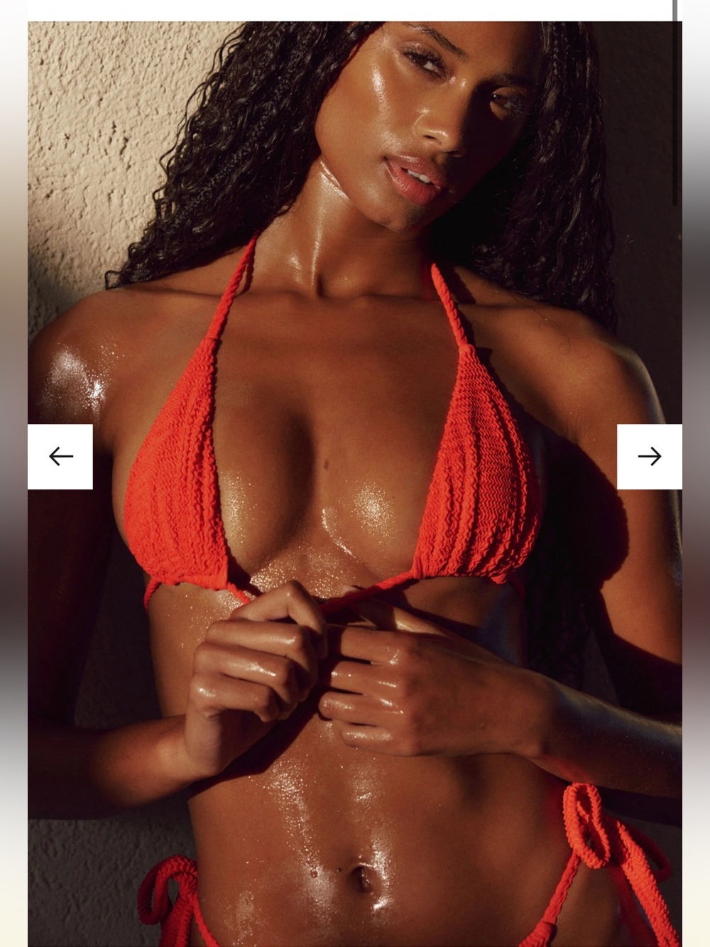 Monday Swimwear Palma Top- Chili Pepper Crinkle- M
